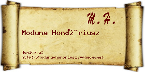 Moduna Honóriusz névjegykártya